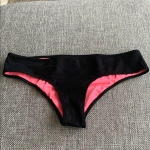 PINK Victoria's Secret Black and Pink Bikini Bottom